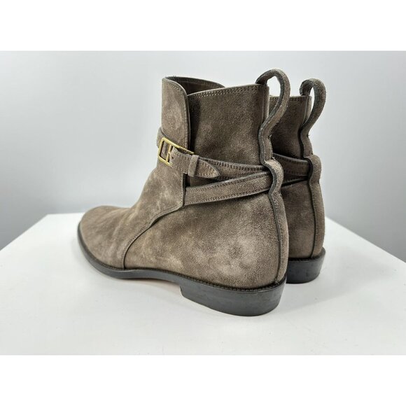 Bally Gray Suede Leather Boots Made In Switzerland Size 11-USA - Picture 2 of 11